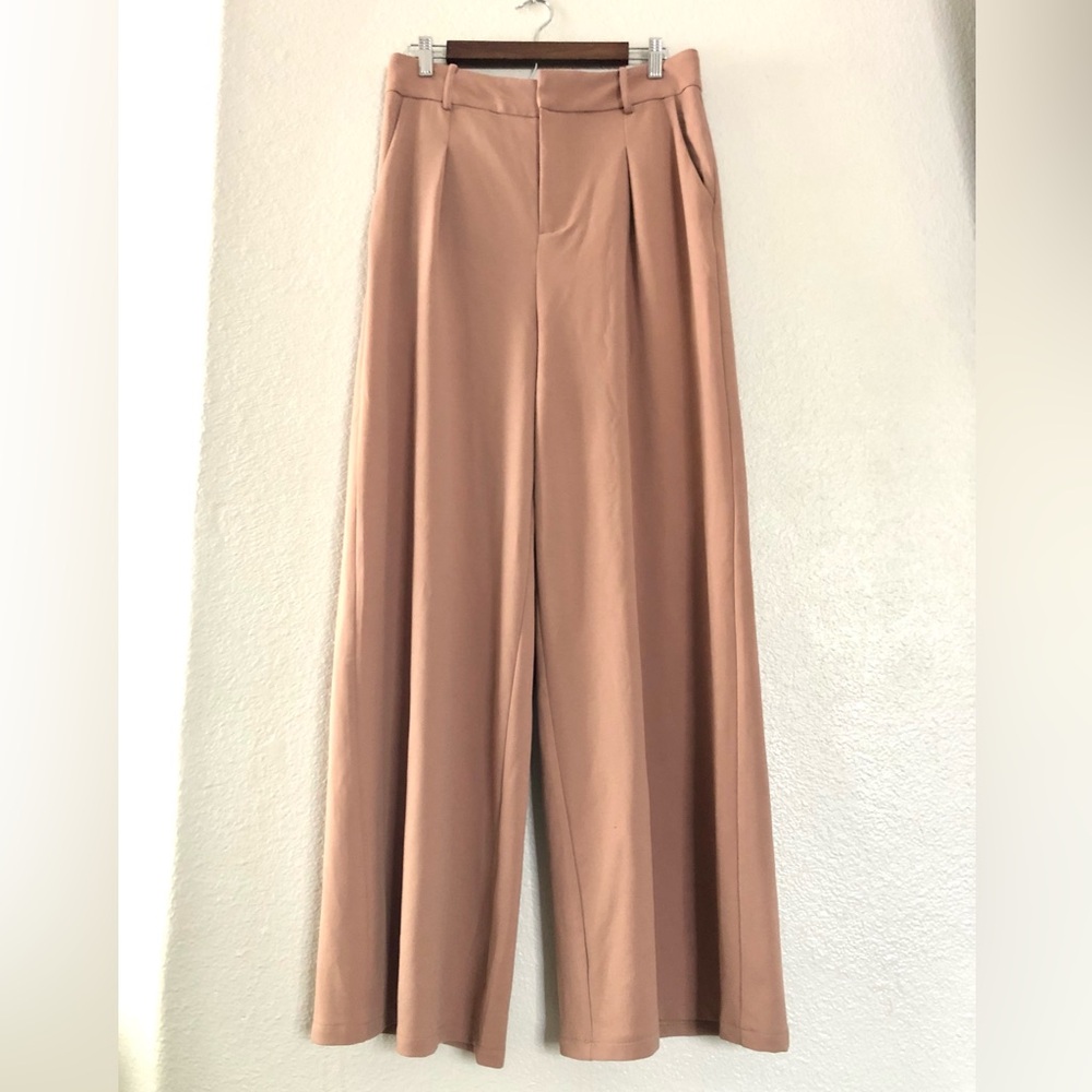 NWOT Chocolate Brand Wide-Leg Trousers in Blush Tan